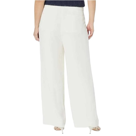 Lauren Ralph Lauren Georgette Double Pleat Wide Leg Trousers Winter Cream 14W - Picture 3 of 6